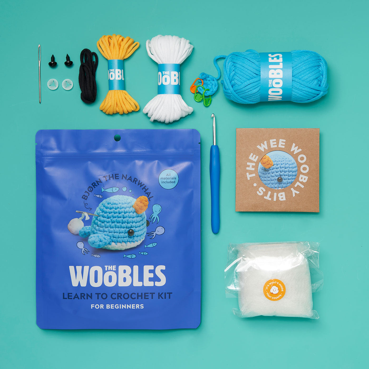 The Woobles | Bjørn the Narwhal Crochet Kit – Lift Bridge Yarns