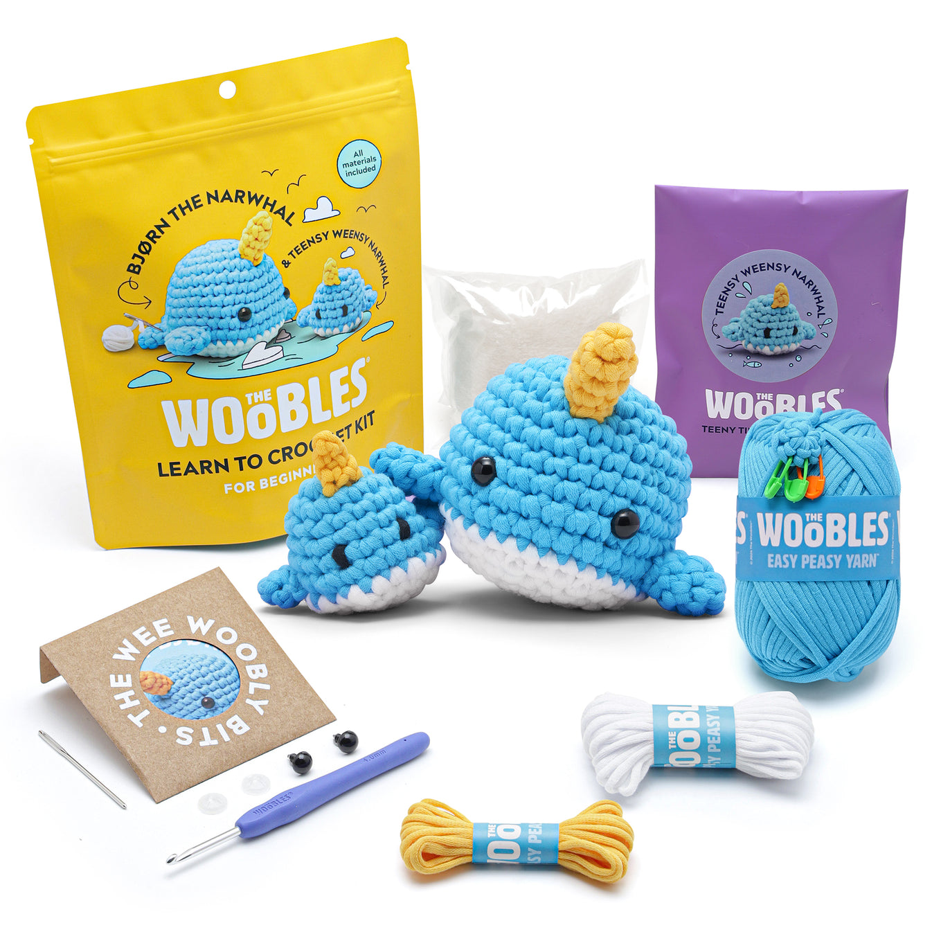 The Woobles | Mommy & Me Bjørn the Narwhal Crochet Kit – Lift