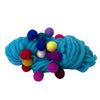 Turquoise Handmade Thick and Thin Wool Felt Ball Yarn by Darn Good Yarn sold by Lift Bridge Yarns