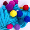 Black Handmade Thick and Thin Wool Felt Ball Yarn by Darn Good Yarn sold by Lift Bridge Yarns