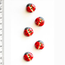  Red Ladybird Buttons | 5 ct