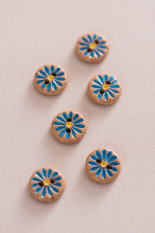   Bright Blue Daisy Buttons by Quince & Co. sold by Lift Bridge Yarns