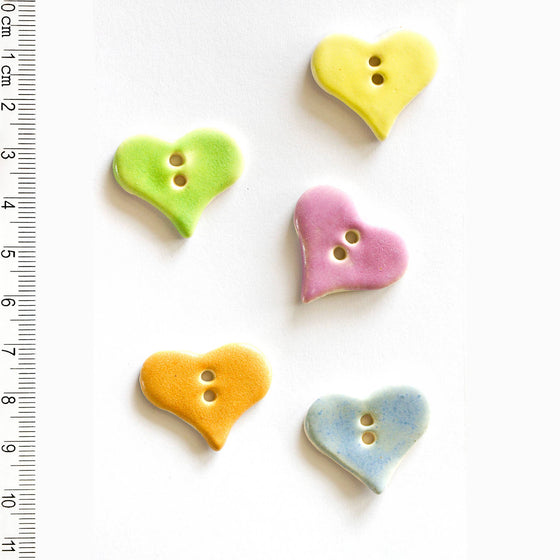  Medium Heart Buttons | 5 ct by Incomparable Buttons sold by Lift Bridge Yarns