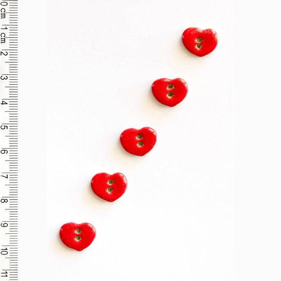  Red Heart Buttons | 5 ct by Incomparable Buttons sold by Lift Bridge Yarns