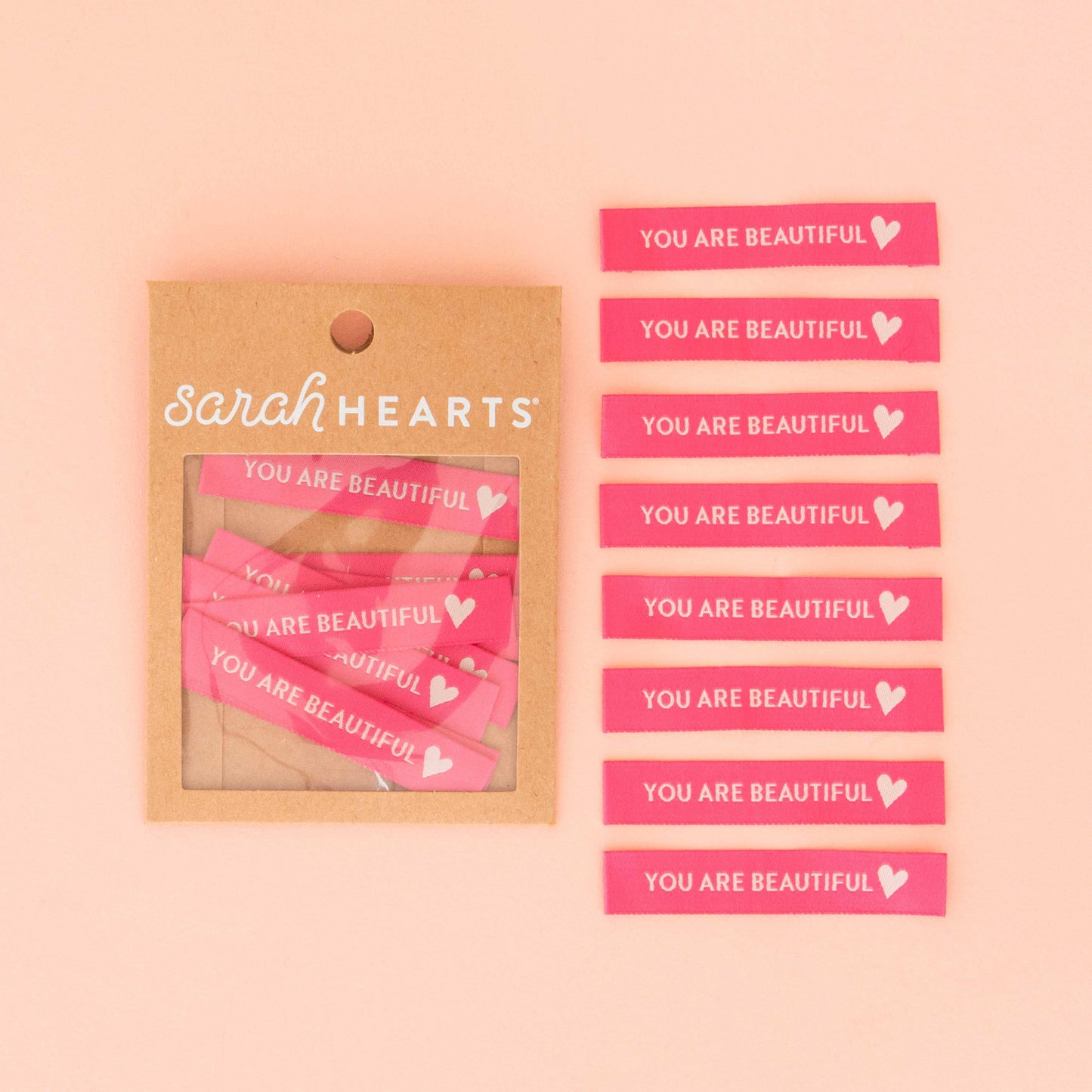 You Are Beautiful | Sewing Woven Clothing Label Tags | 8ct | Sew-in Labels