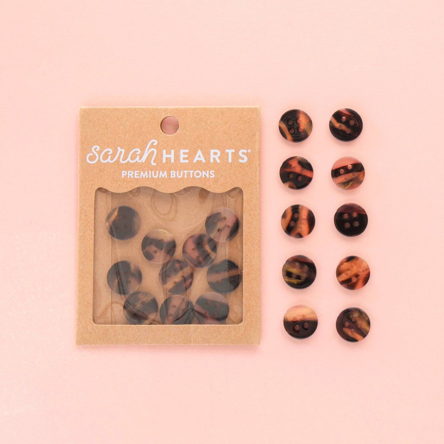 Tortoise Shell Buttons | 5/8in | 10ct | Buttons