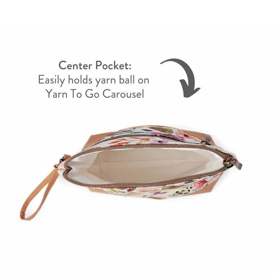 Mini Trini Bag | Small Zippered Sock Project Bag | Spring Floral