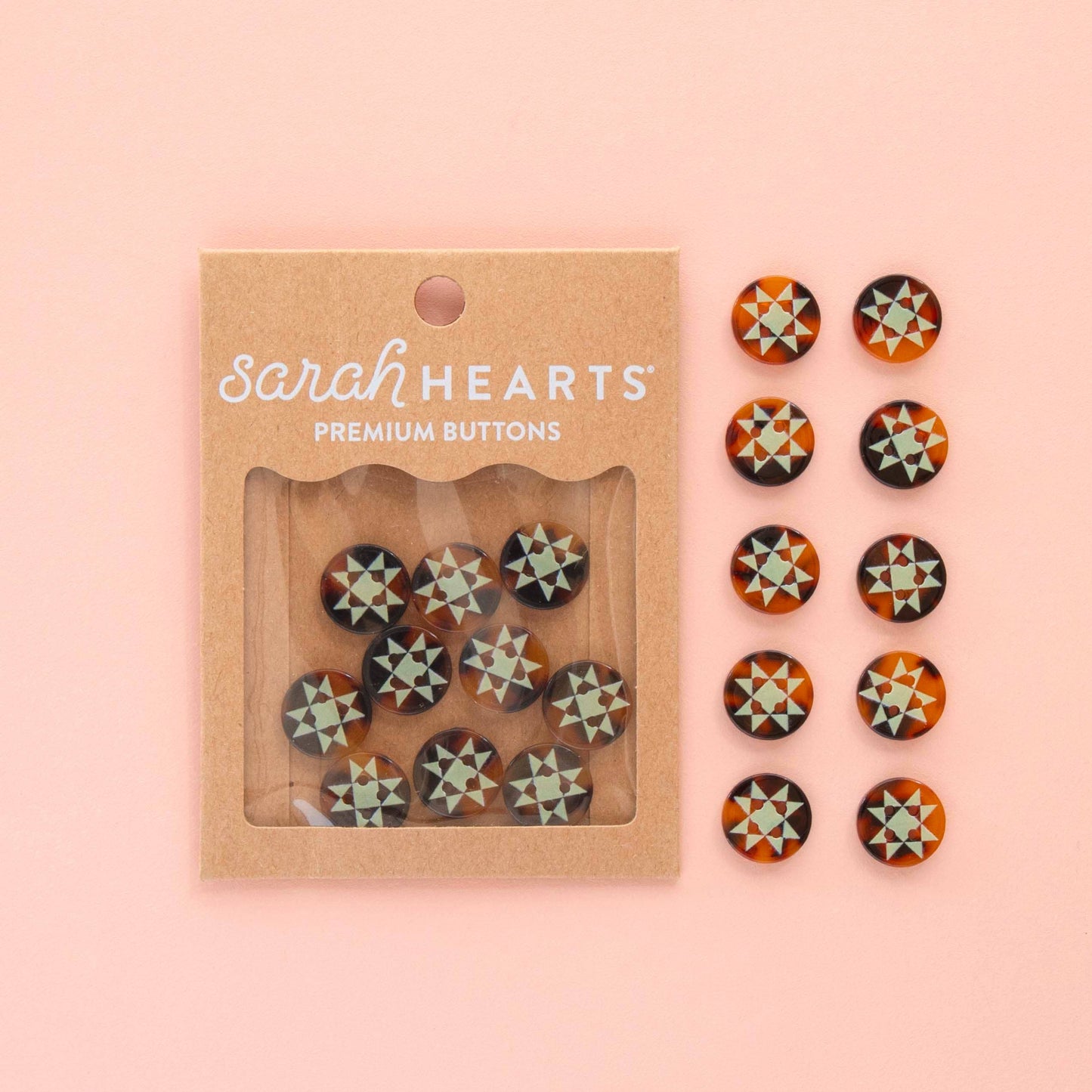 Quilt Star Buttons | 5/8in | 10ct | Buttons