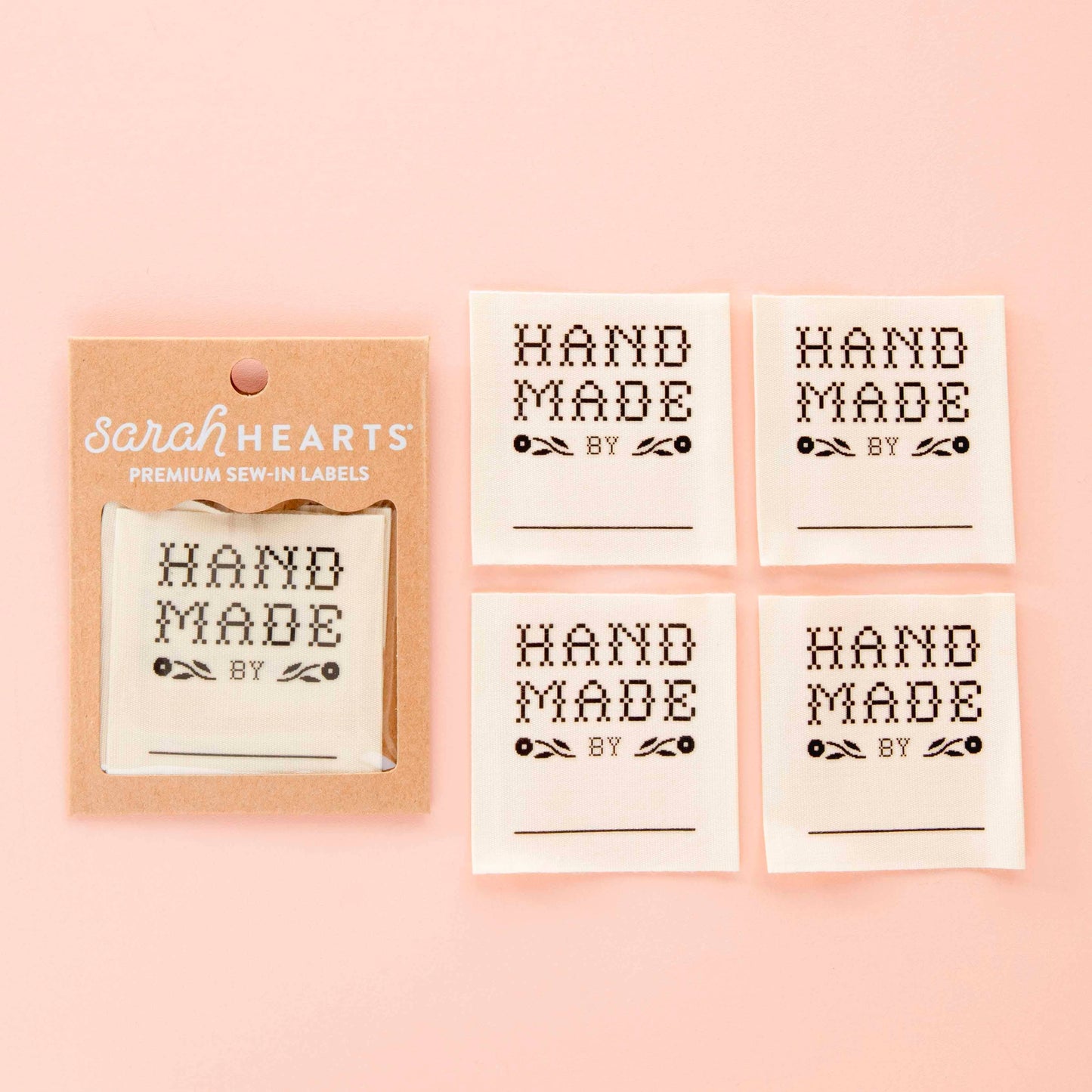 Crafty Handmade By: Organic Cotton Write In Sewing Labels | 4ct | Sew-in Labels