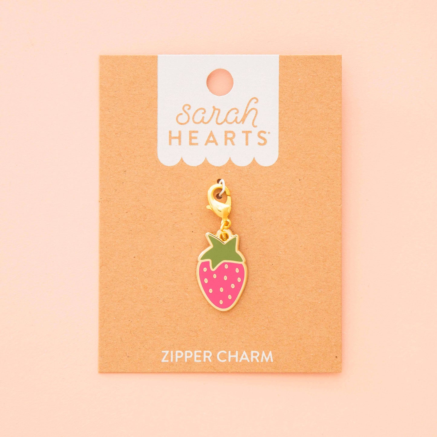 Strawberry Enamel Removable Zipper Charm | Notions - Progress Keepers