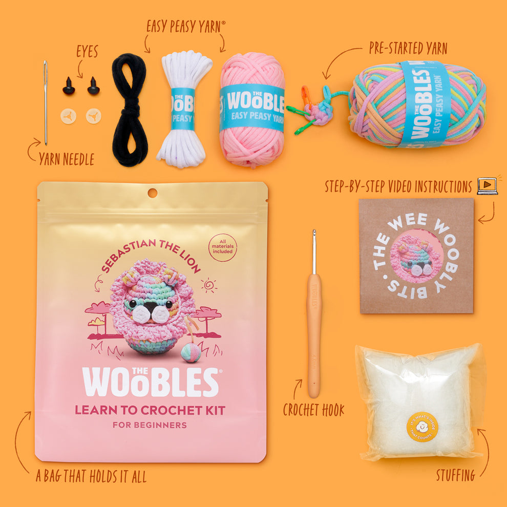 Sebastian the Lion Pastel Crochet Kit | Crochet Kit
