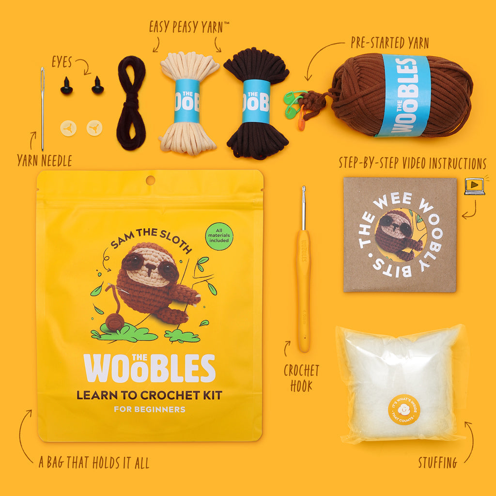 Sam the Sloth Crochet Kit | Crochet Kit