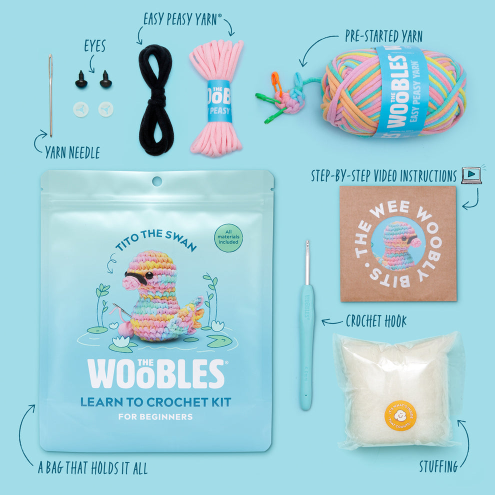 Tito the Swan Pastel Crochet Kit | Crochet Kit