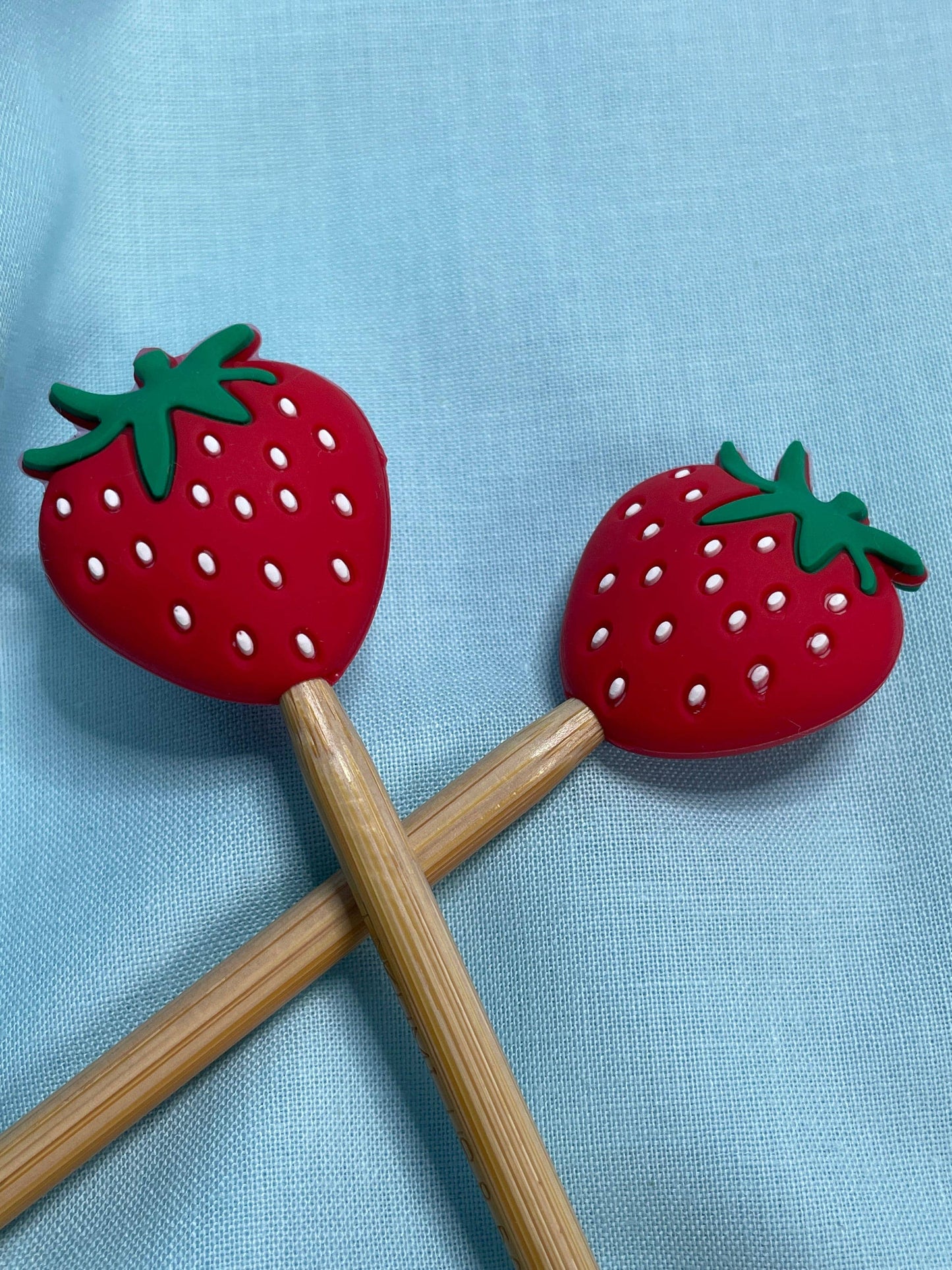 Kawaii Realistic Strawberry Cute Fruit Gift for Knitters | Needle Stoppers