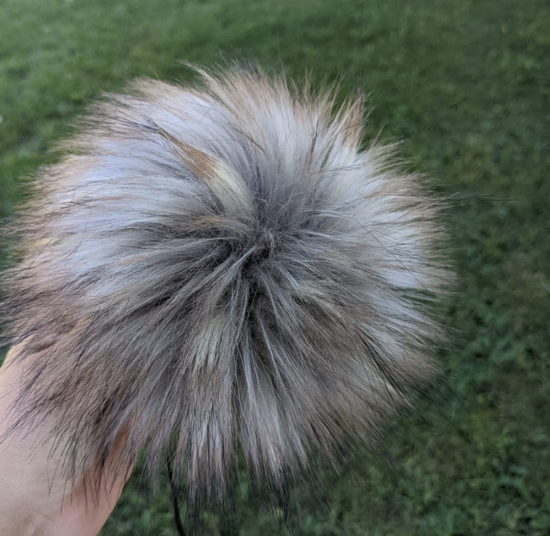 Handmade Faux Fur Pom Pom | Stormy Grey | Pom Pom