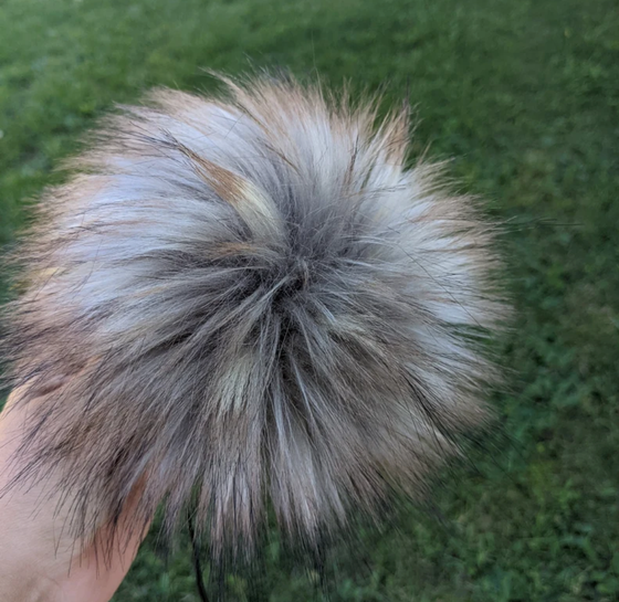 Handmade Faux Fur Pom Pom |  Stormy Grey