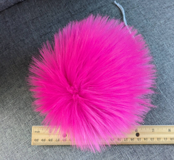 Handmade Faux Fur Pom Pom | Neon Pink