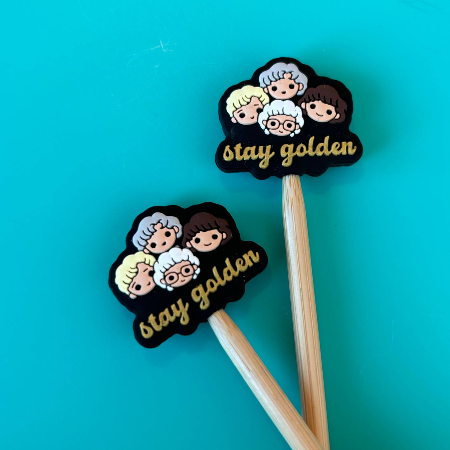 Knitting Needle Point Protectors Stay Golden | Needle Stoppers