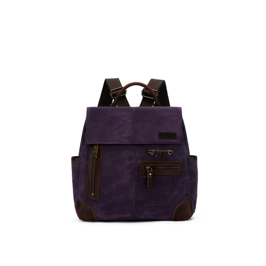  Maker's Canvas Midi Backpack | Purple by della Q sold by Lift Bridge Yarns