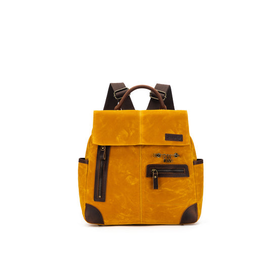  Maker's Canvas Midi Backpack | Mustard by della Q sold by Lift Bridge Yarns