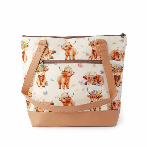 *New* Maisy Highland Cow Mega Trinity Bag – Large Zippered Knitting Project Bag