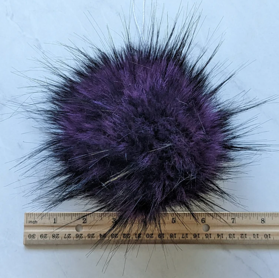 Handmade Faux Fur Pom Pom | Grape