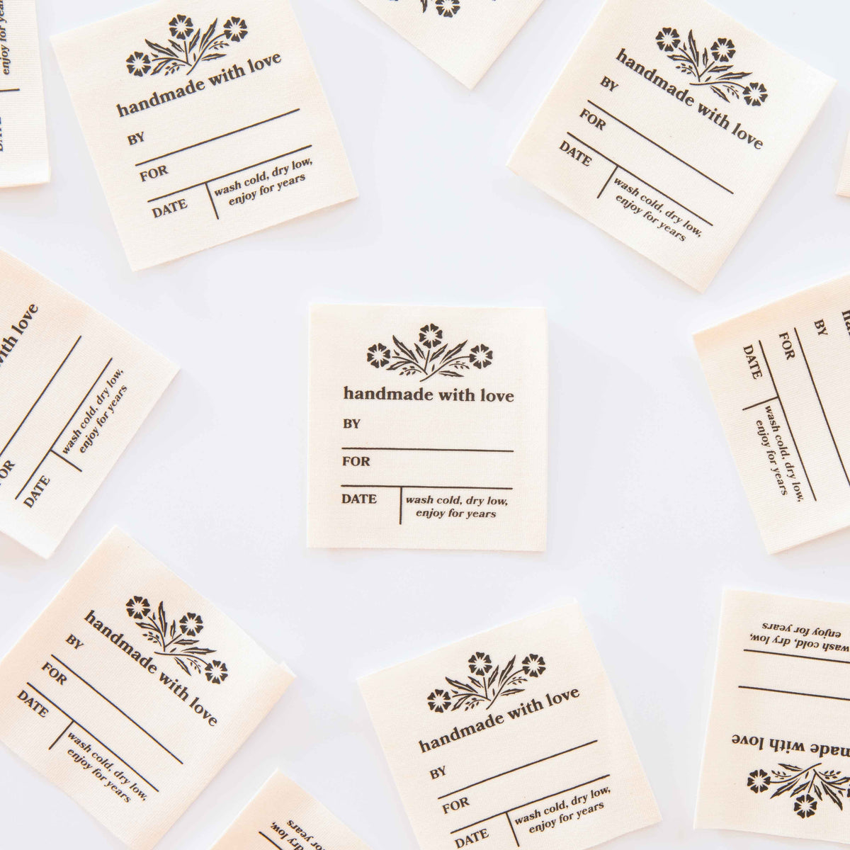 Vintage Handmade with Love Organic Cotton Write-In Labels | Sew-in Labels