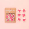 Pink Sweet Heart Buttons | 1in | 6ct