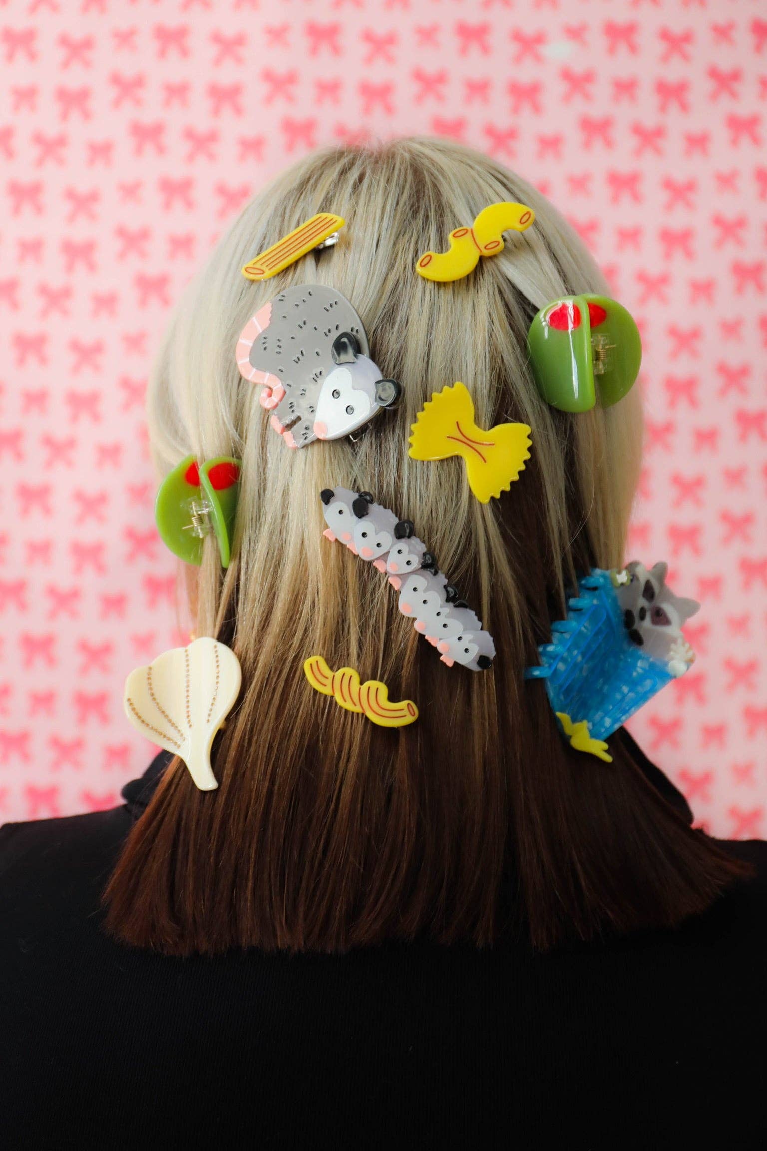 The Peach Fuzz | Possum Family Hair Clip Set – Lift Bridge Yarns