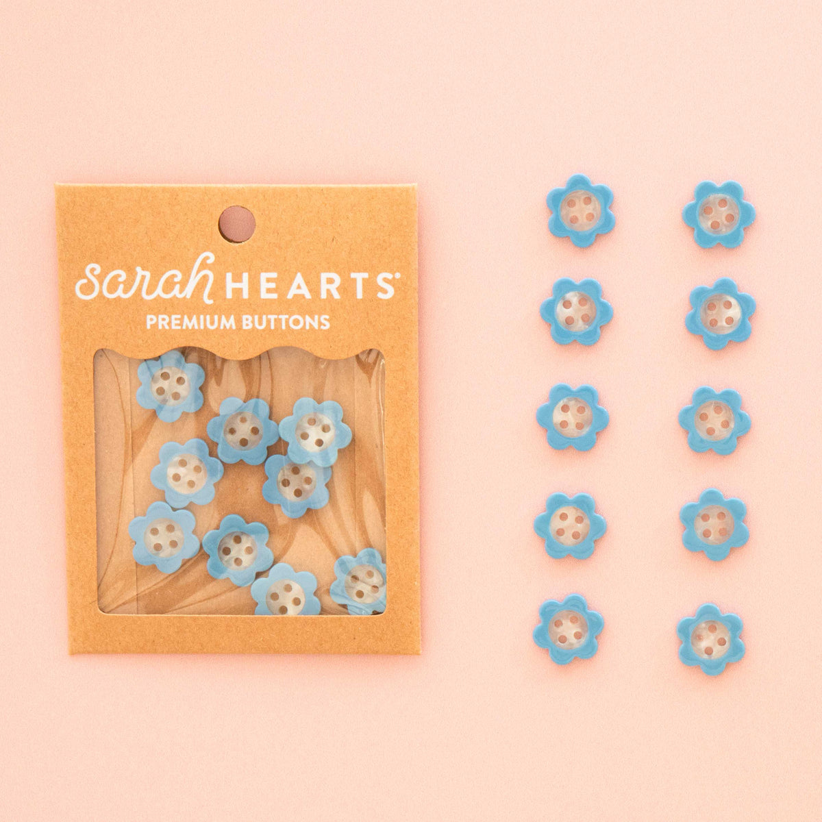 Blue Daisy Buttons | 5/8 inch |