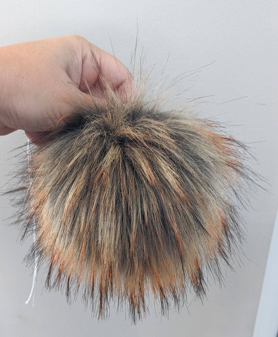 Handmade Faux Fur Pom | Fall Orange