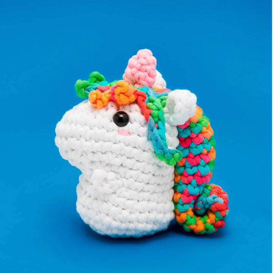  Rainbow Unicorn Beginner Crochet Kit by The Woobles sold by Lift Bridge Yarns