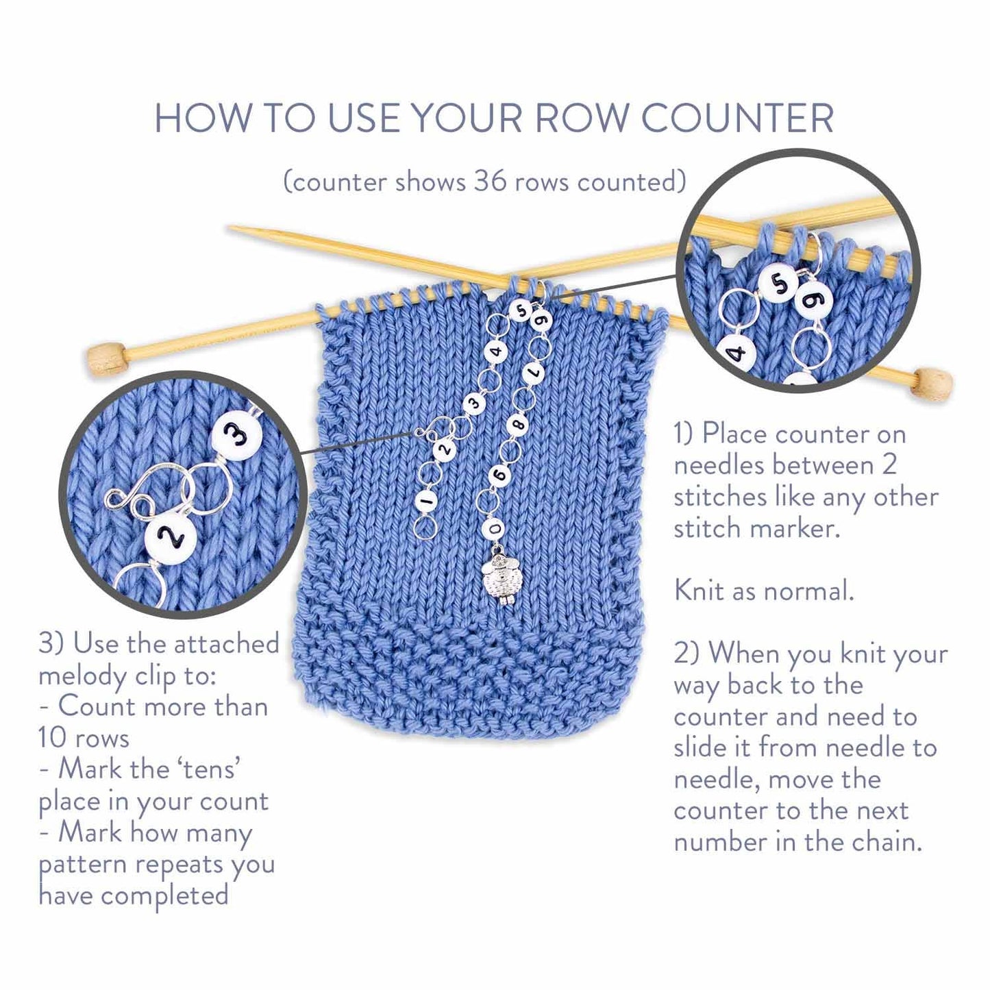 Hedgehog Straight Chain Row Counter | Row Counters