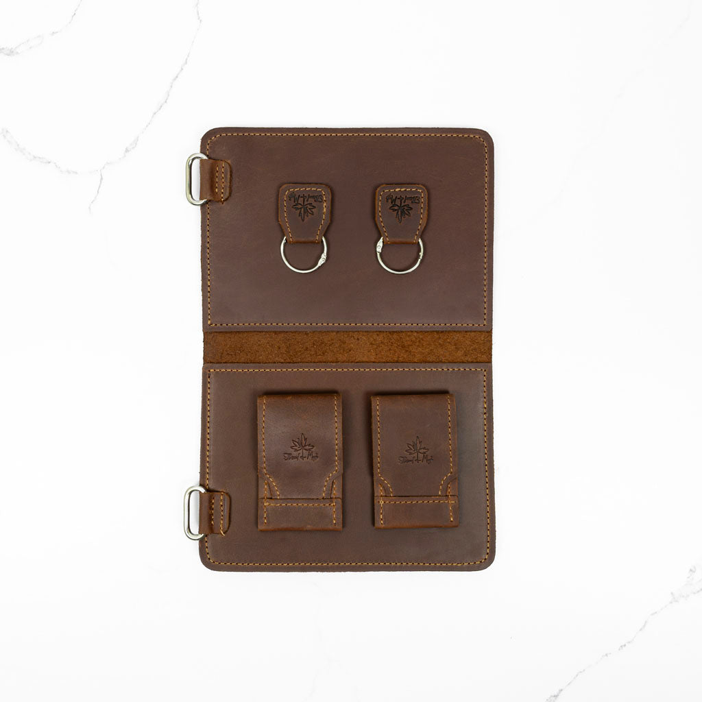 Leather Stitch Markers Page Whiskey | Needle Binder Page