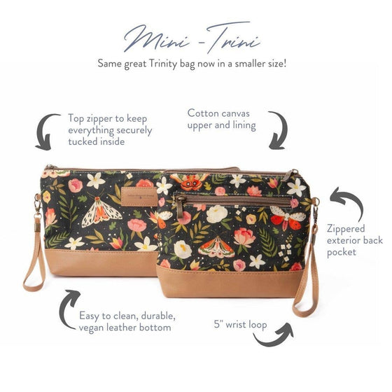Mini Trini Bag | Small Zippered Sock Project Bag | Spring Floral