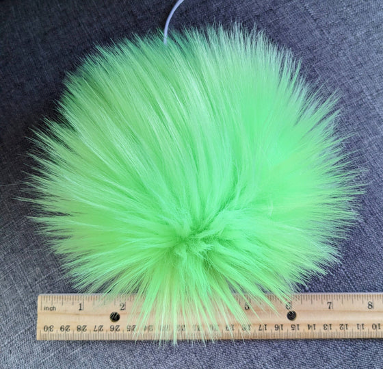 Handmade Faux Fur Pom Pom | Neon Green