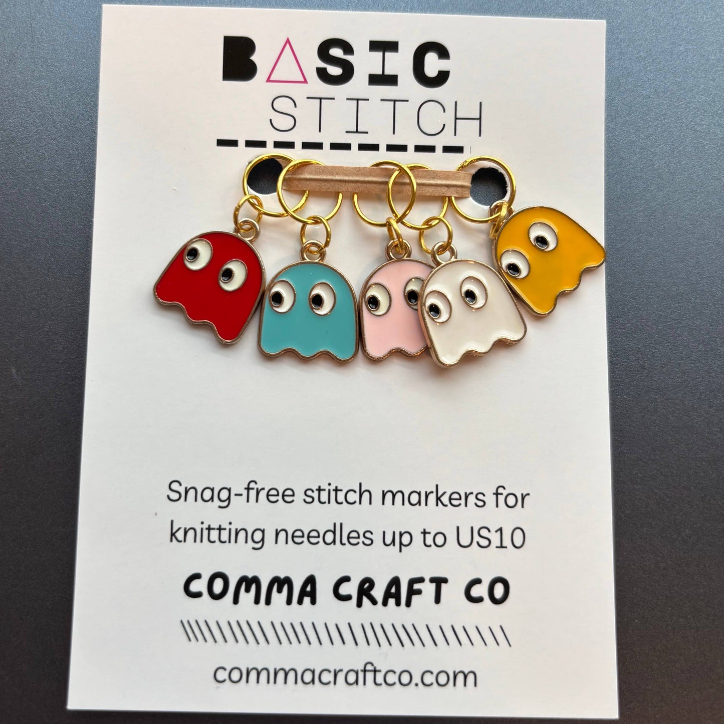 Knitting and Crochet Stitch Markers - 80s Game Ghost Retro Bulb marker | Notions - Stitch Markers