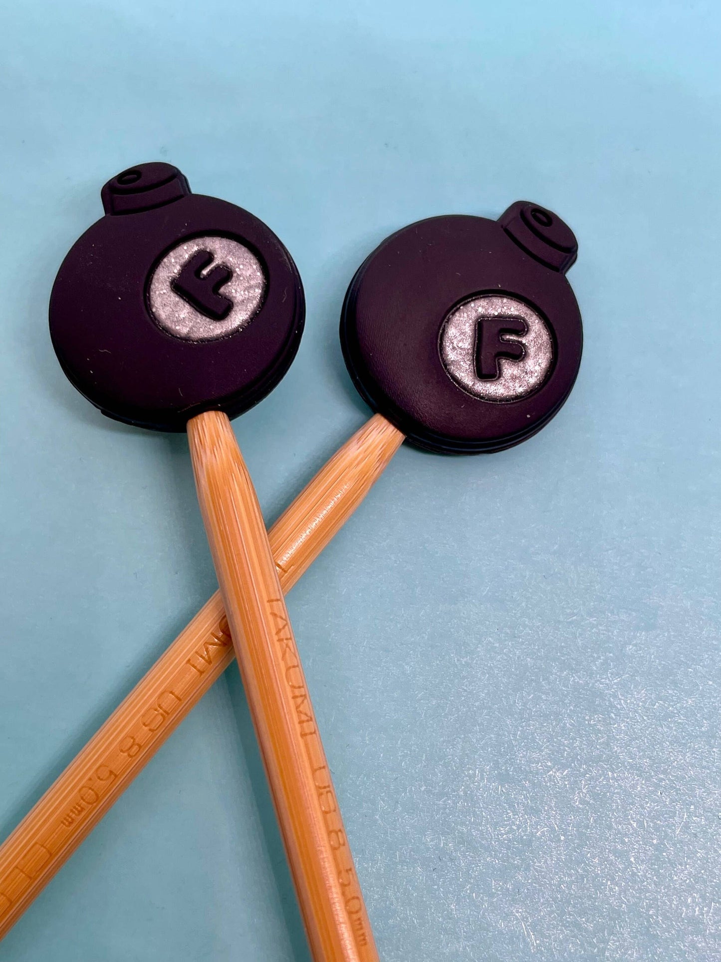 Glitter "F Bomb" Stitch Stoppers | Needle Stoppers