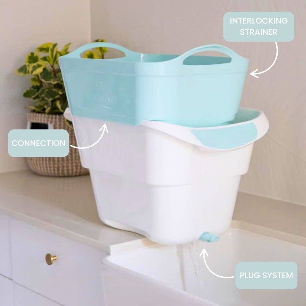 Strucket 19L (5 Gallon) Strainer Bucket – Aqua | Laundry Bucket