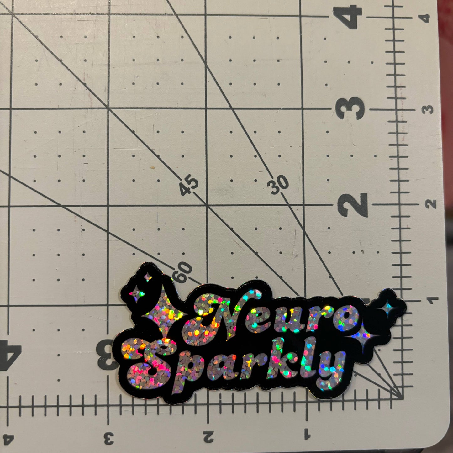 Neuro Sparkly - Glitter Vinyl Laptop Bumper Sticker | Sticker