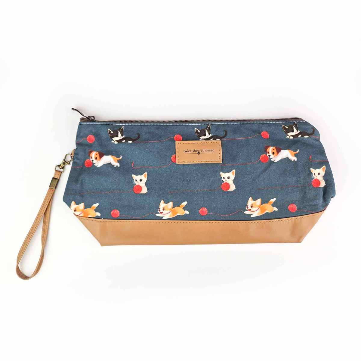 Cats & Dogs Trinity Bag – Medium Zippered Knitting Project Bag | Project Bag