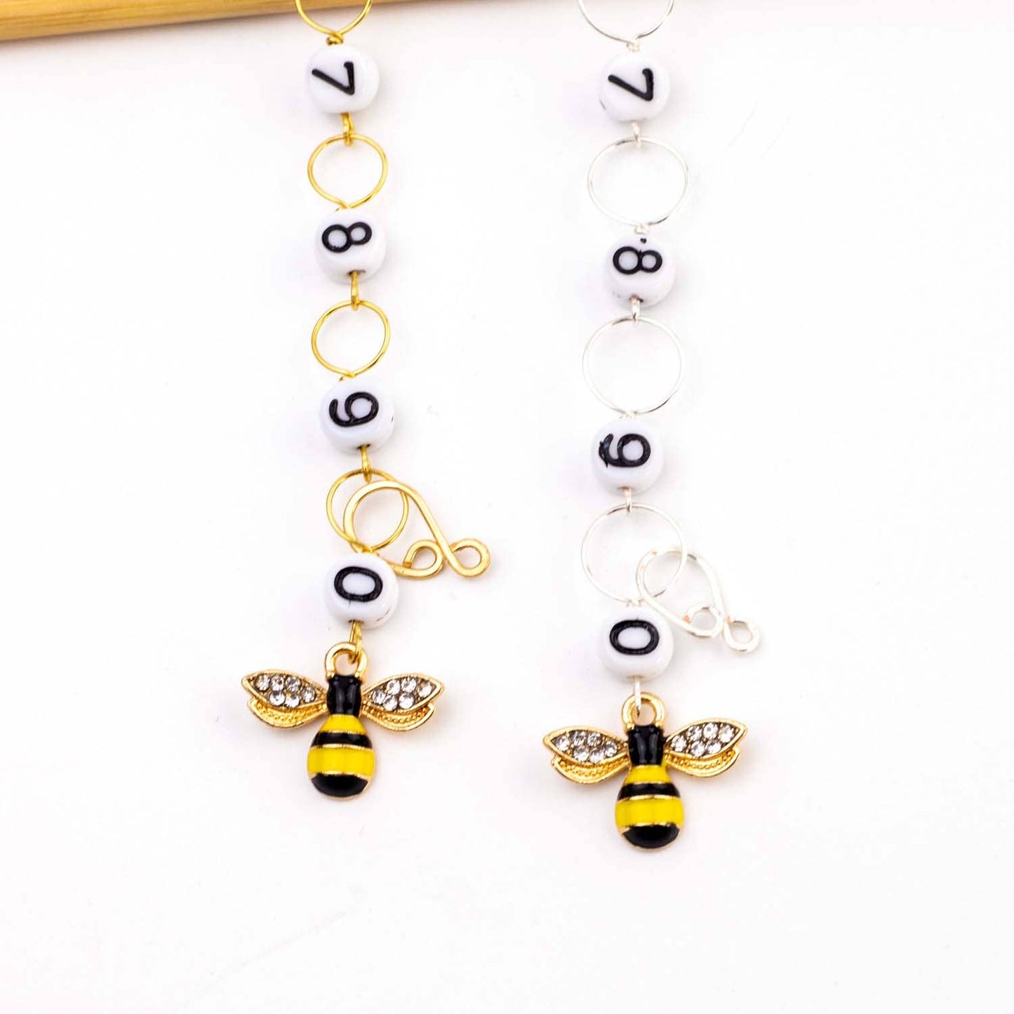 Sparkle Bee Straight Chain Row Counter | Notions - Stitch Markers