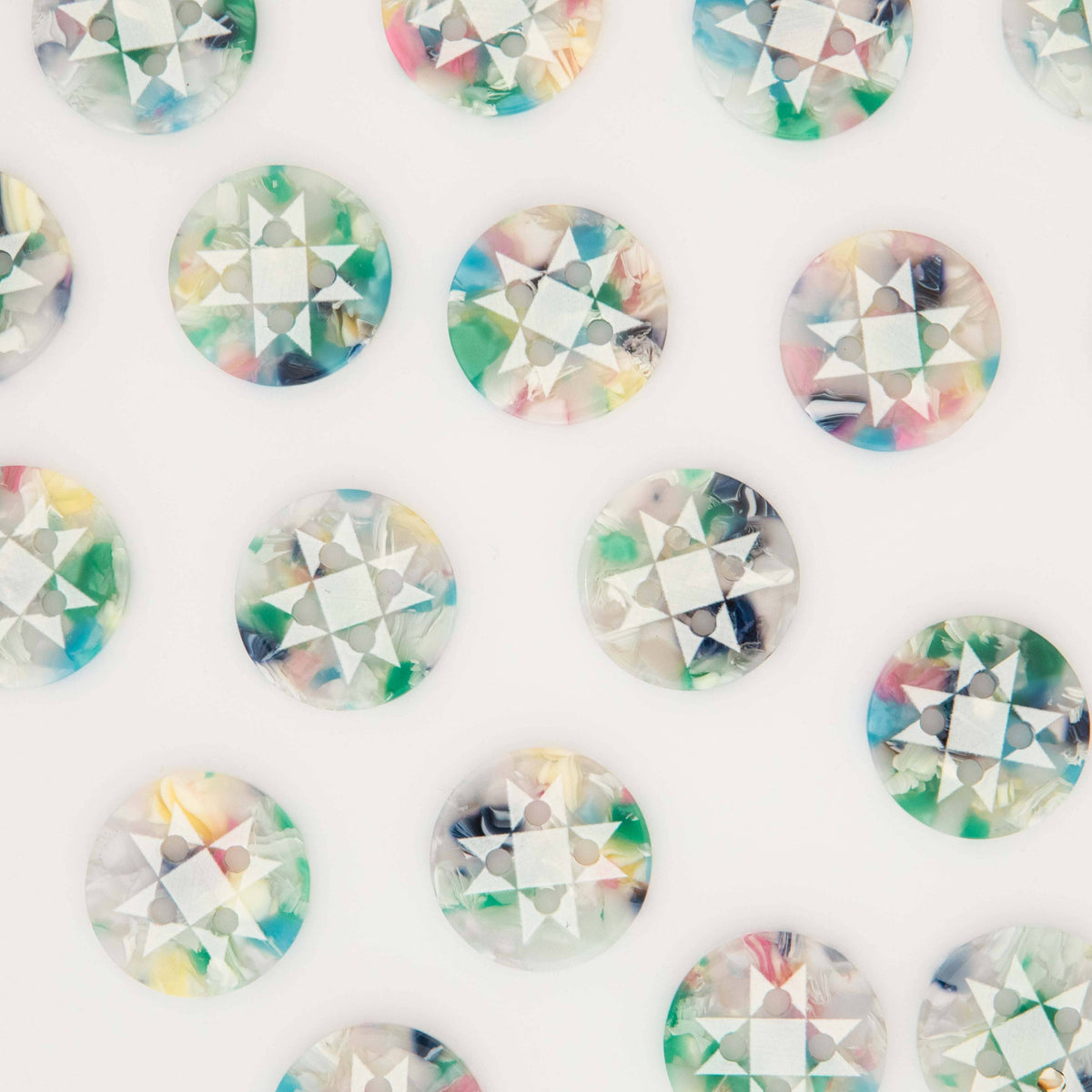 Large Confetti Quilt Star Buttons | Buttons
