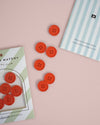 Retro Buttons | Tomato | 7/8in | 6ct