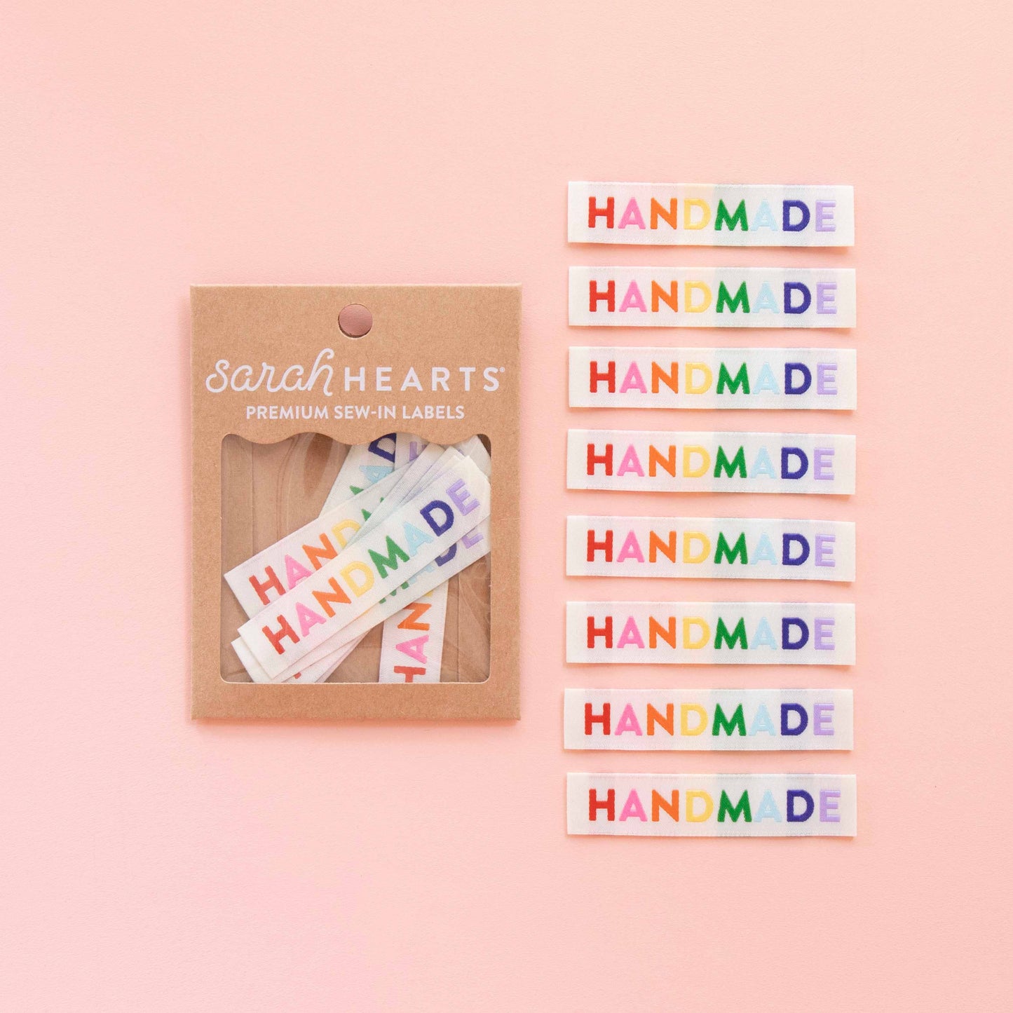 Handmade Woven Sewing Labels | Rainbow Colors | 8ct | Sew-in Labels