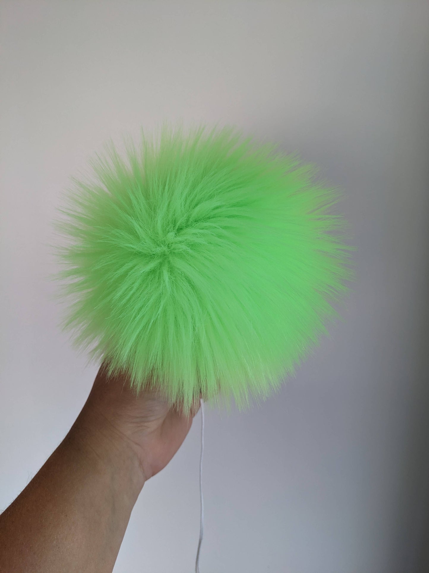 Handmade Faux Fur Pom Pom | Neon Green | Pom Pom