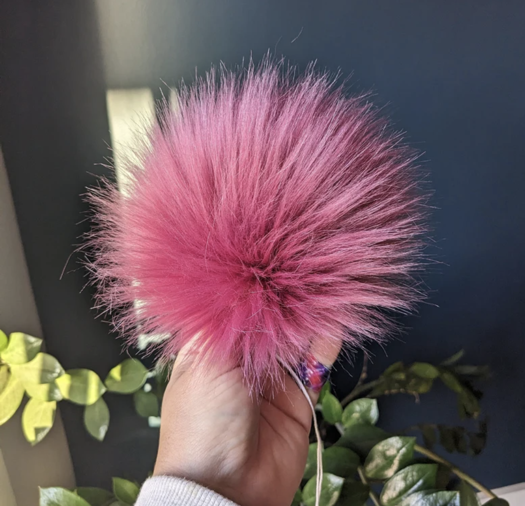 Handmade Faux Fur Pom Pom | Mauve Pink | Pom Pom