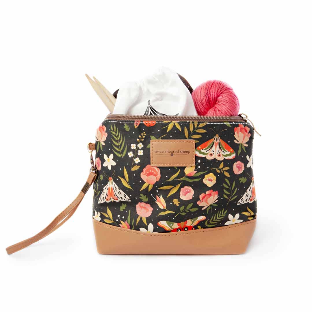 Mini Trini Bag | Small Zippered Sock Project Bag | Night Forest | Project Bags
