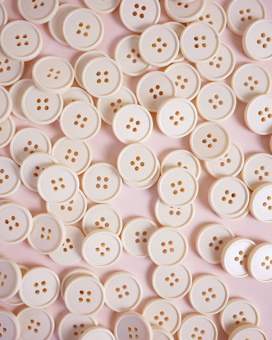 Retro Buttons | Cream Puff | 7/8in | 6ct