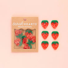  Strawberry Buttons | 1in | 6ct